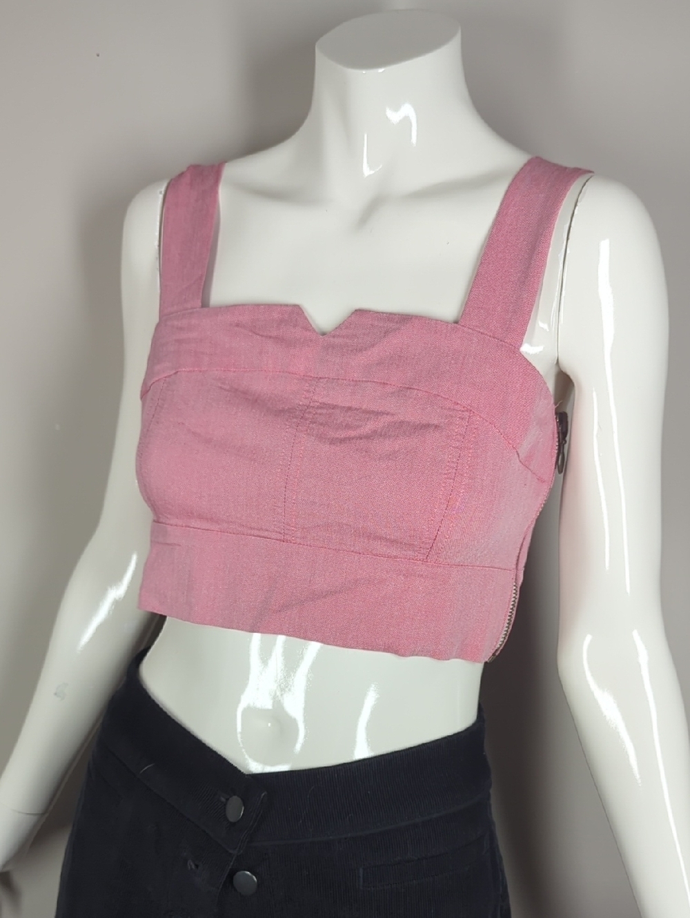 Bodybag By Jude Pink Square Neck Crop Top Small